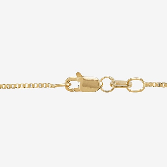 Womens 10K Gold 18 Inch Box Chain Necklace