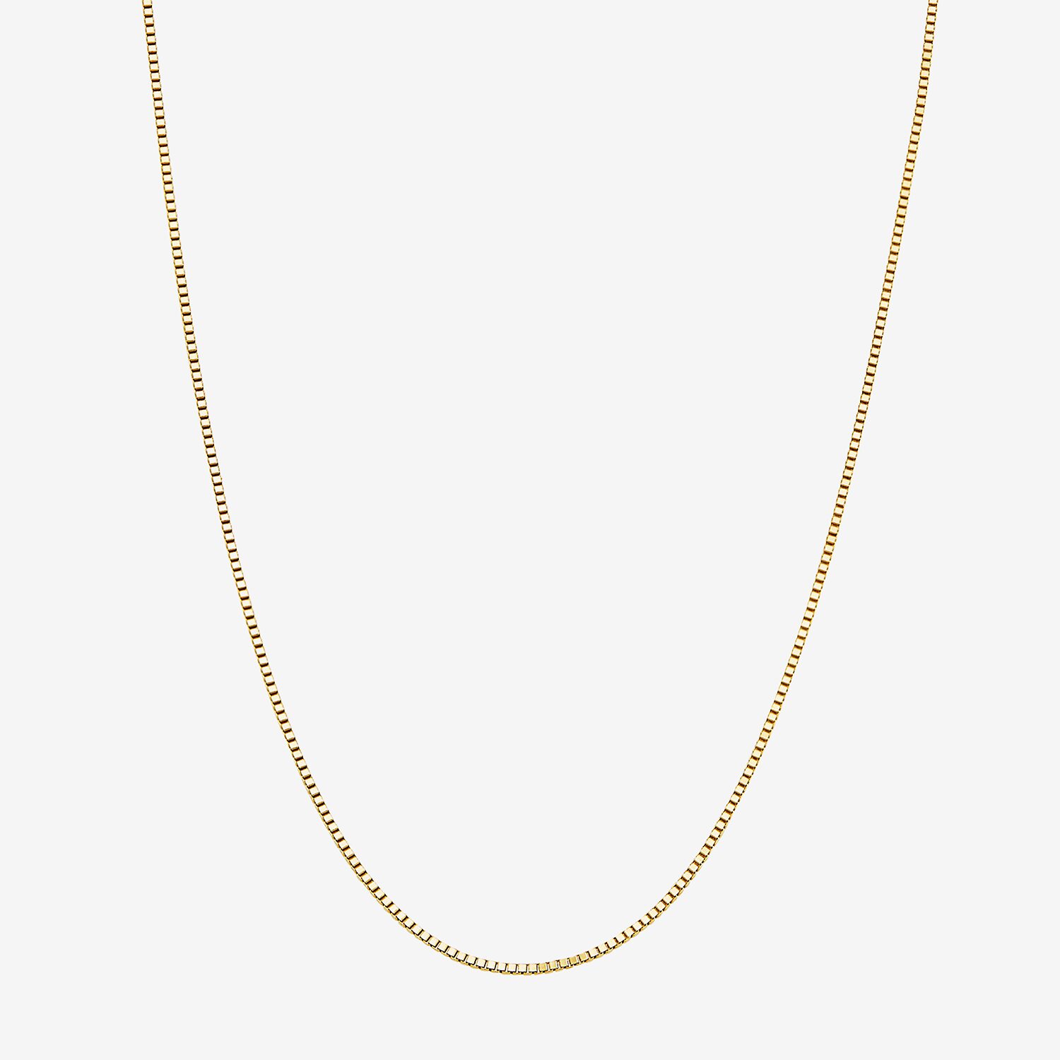 Womens 10K Gold 18 Inch Box Chain Necklace