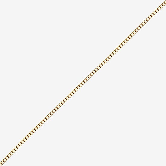 Womens 10K Gold 18 Inch Box Chain Necklace