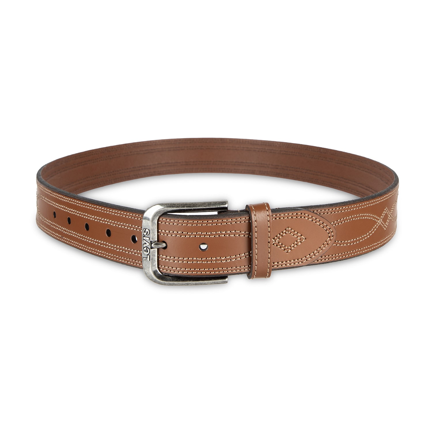 Levi's® 38mm Wstrn Stch Hrns Mens Belt
