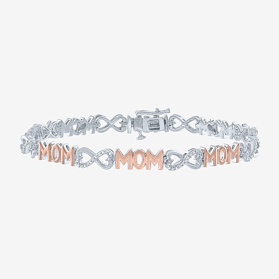 G-H / Si2-I1 Womens 1/10 CT. T.W. Lab Grown White Diamond 14k Rose Gold Over Brass 7.5 Inch Tennis Bracelet