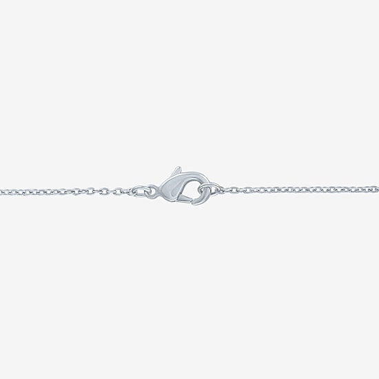 Cross (G-H / Si2-I1) Womens 1 CT. T.W. Lab Grown White Diamond Pure Silver Over Brass Cross 18 Inch Pendant Necklace