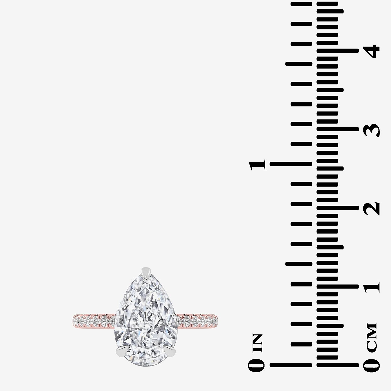 (G-H / Si1-Si2) Womens 2 1/4 CT. T.W. Lab Grown White Diamond 14K Gold Pear Side Stone Engagement Ring