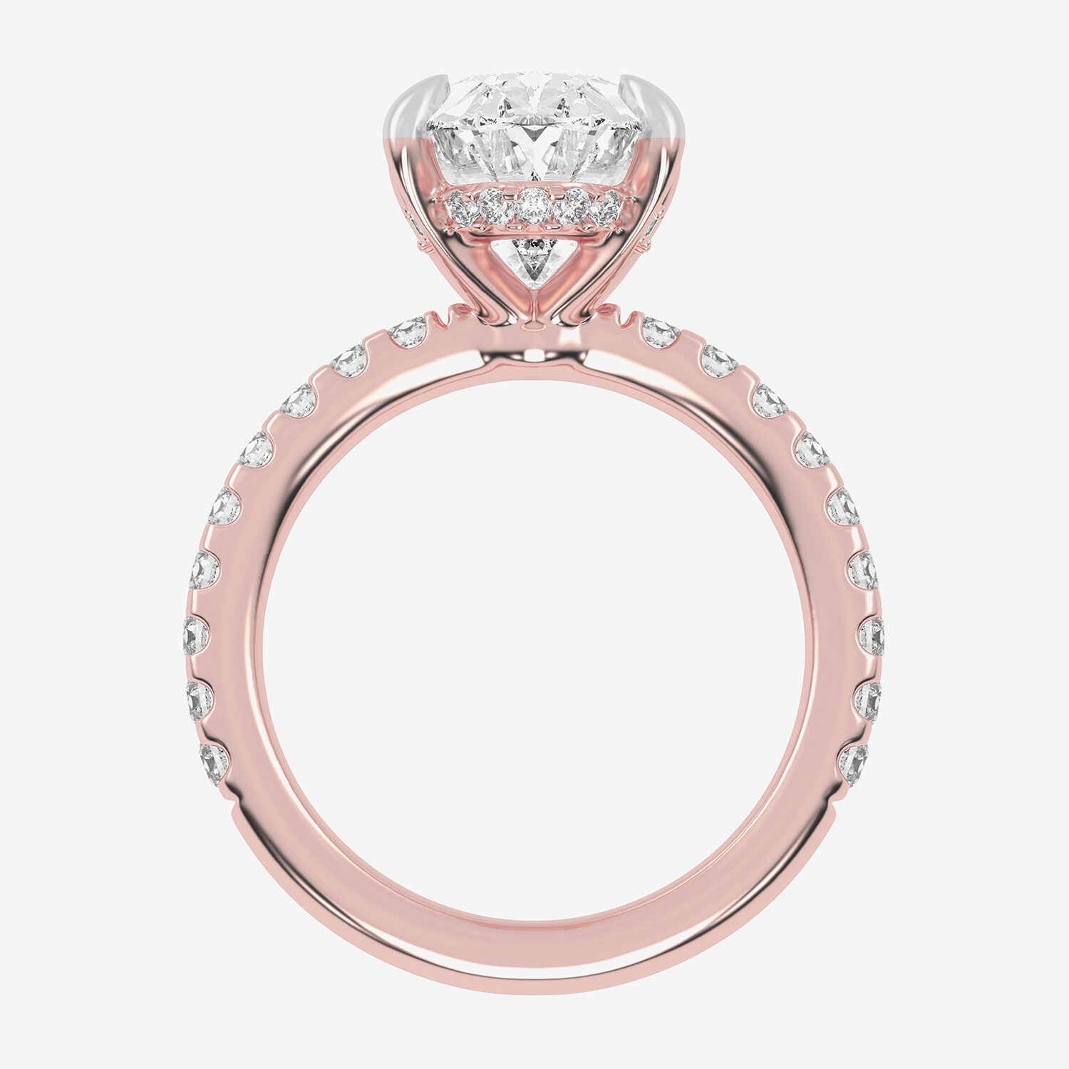 (G-H / Si1-Si2) Womens 2 1/4 CT. T.W. Lab Grown White Diamond 14K Gold Oval Side Stone Engagement Ring
