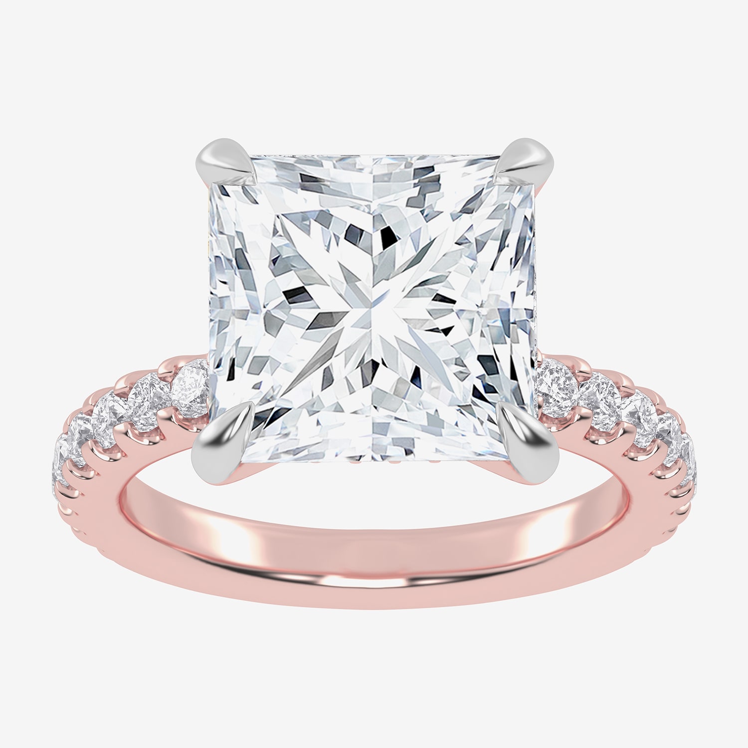 (G-H / Si1-Si2) Womens 2 1/4 CT. T.W. Lab Grown White Diamond 14K Gold Side Stone Engagement Ring