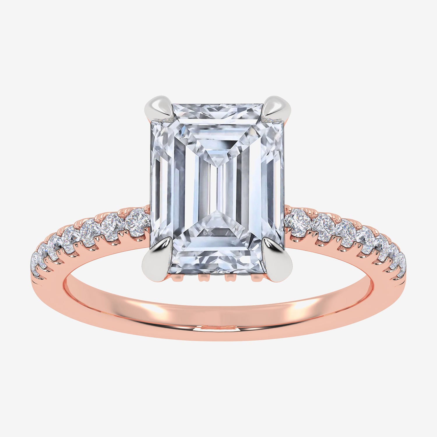 (G-H / Si1-Si2) Womens 2 1/4 CT. T.W. Lab Grown White Diamond 14K Gold Side Stone Engagement Ring