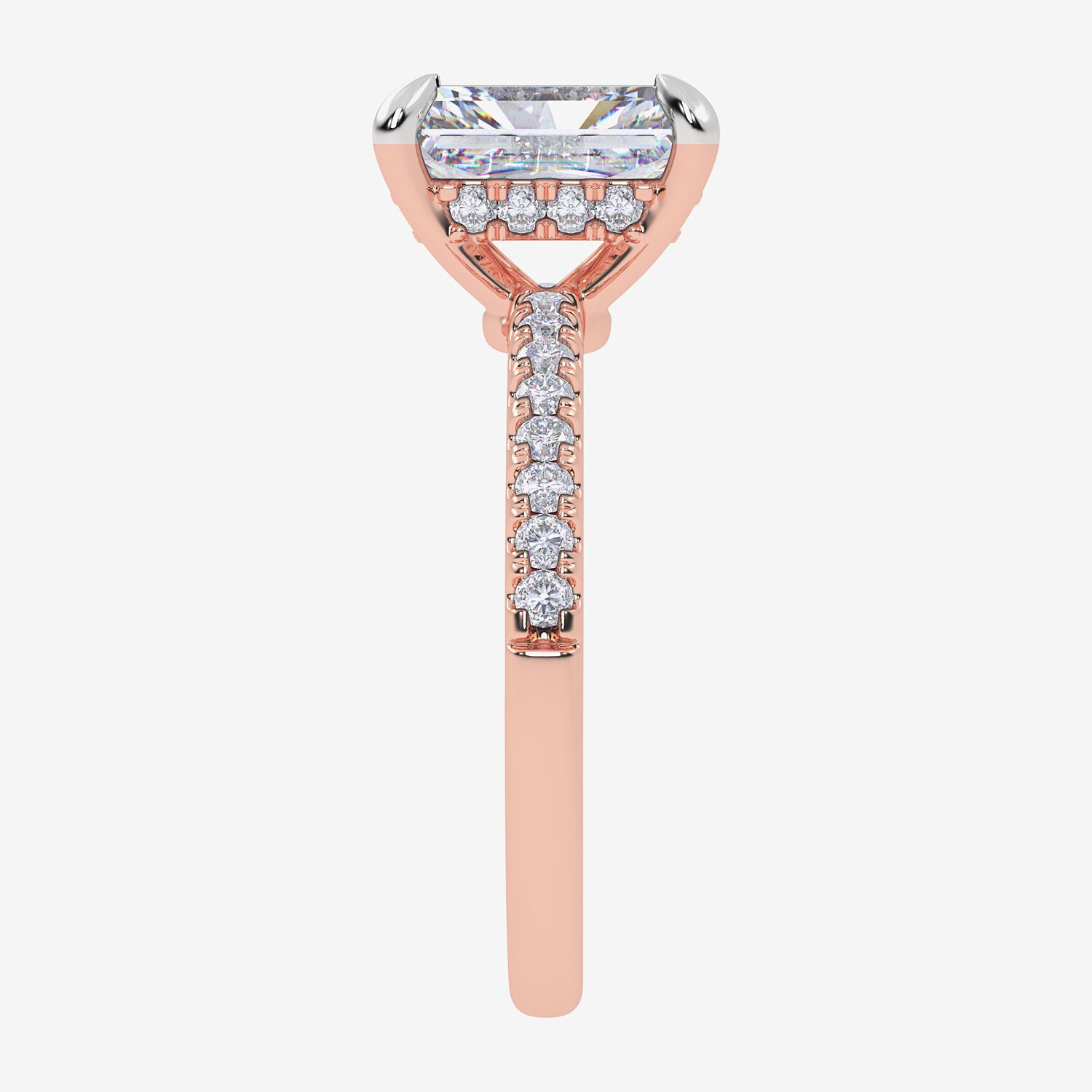 (G-H / Si1-Si2) Womens 2 1/4 CT. T.W. Lab Grown White Diamond 14K Gold Side Stone Engagement Ring