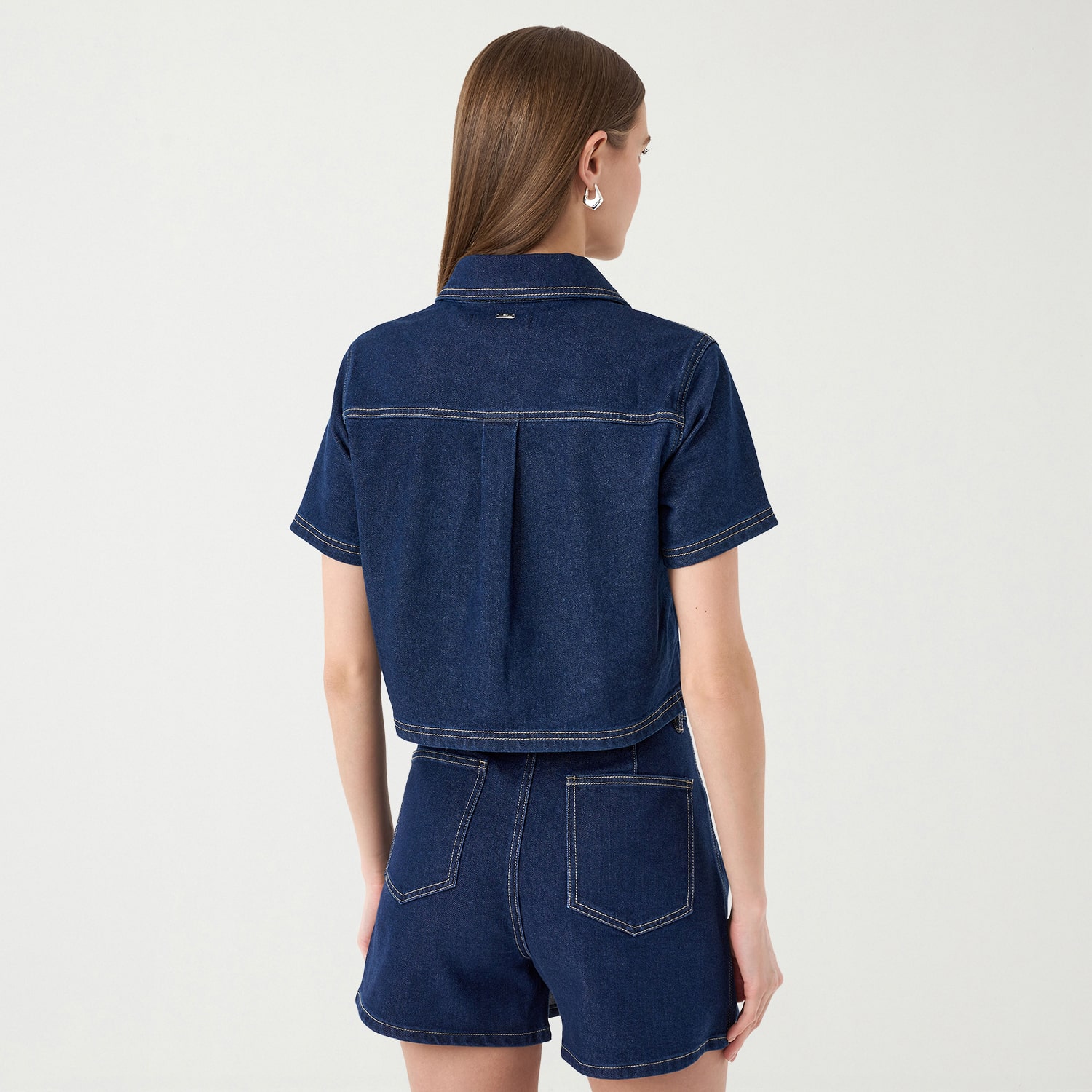 RM Rebecca Minkoff Womens Short Sleeve Crop Top