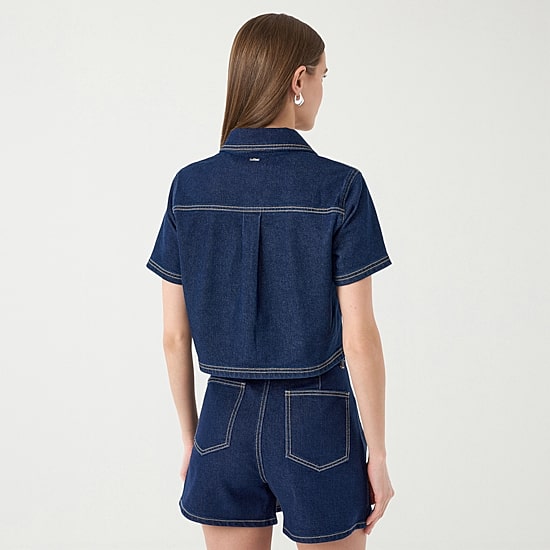 RM Rebecca Minkoff Womens Short Sleeve Crop Top