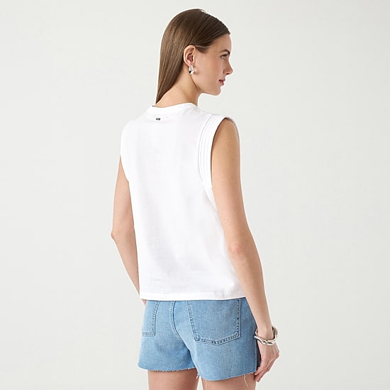 RM Rebecca Minkoff Womens Round Neck Sleeveless T-Shirt