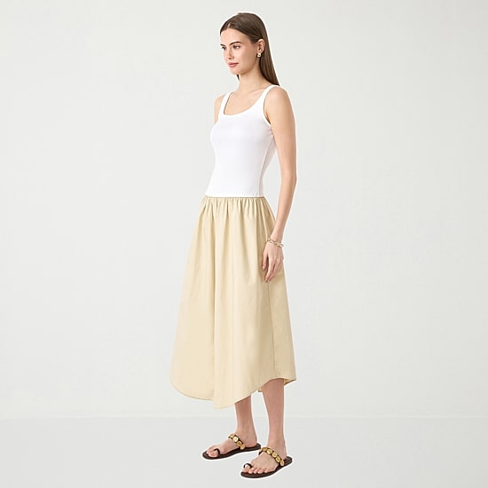 RM Rebecca Minkoff Womens Sleeveless Scoop Neck Midi Drop Waist Dress