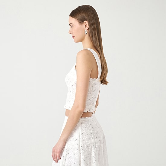 RM Rebecca Minkoff Womens Sweetheart Neck Sleeveless Blouse