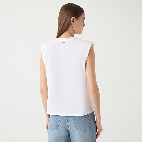 RM Rebecca Minkoff Womens Crew Neck Sleeveless T-Shirt