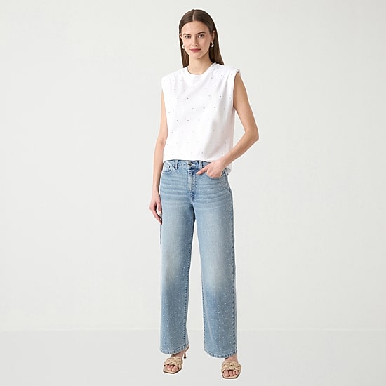 RM Rebecca Minkoff Womens Crew Neck Sleeveless T-Shirt