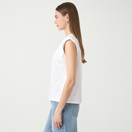 RM Rebecca Minkoff Womens Crew Neck Sleeveless T-Shirt