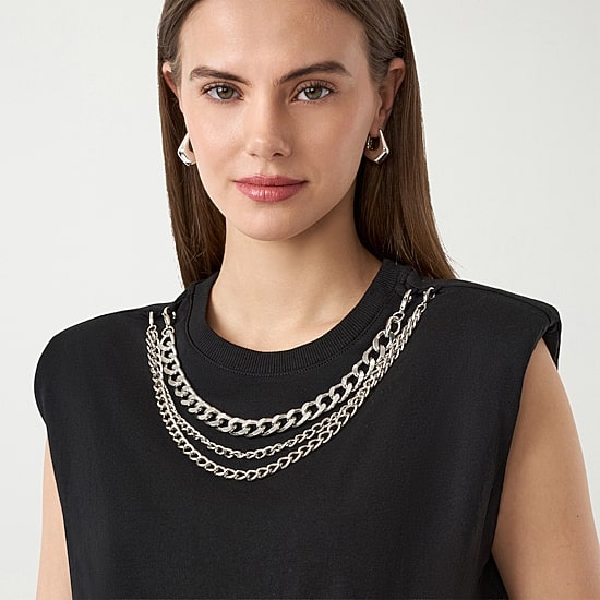 RM Rebecca Minkoff Womens Crew Neck Short Sleeve Tank Top