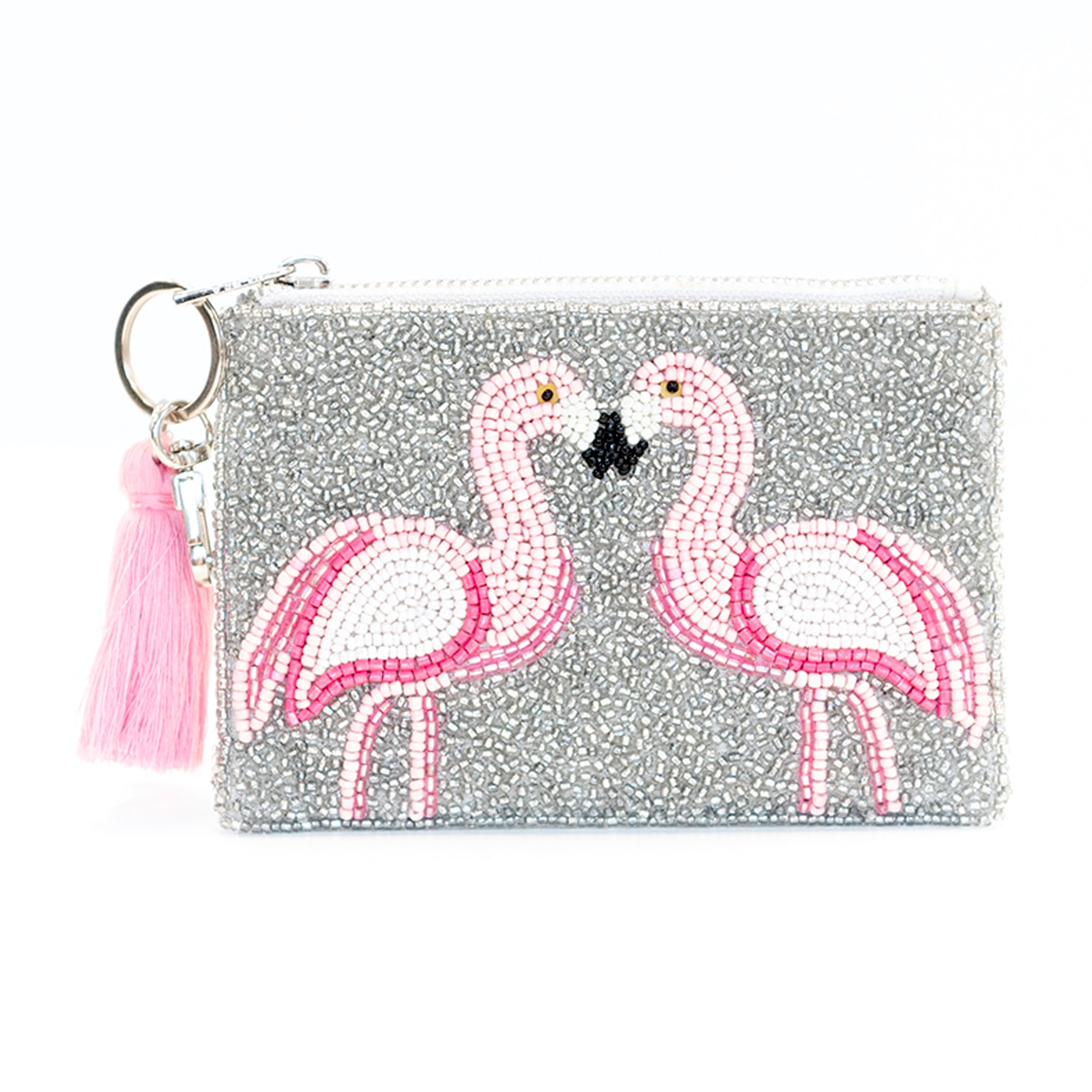 SOL and MER Beaded Flamingo Coin Purse Womens Wallet