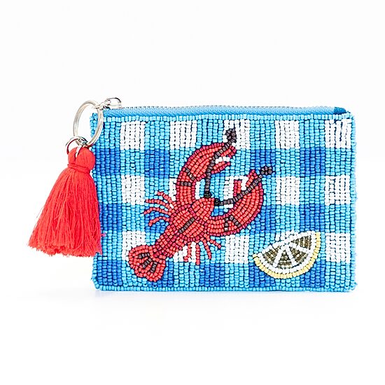 SOL and MER Beaded Lobster Coin Purse Womens Wallet