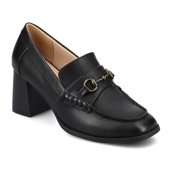 Journee Collection Aisha Womens Square Closed Toe Stacked Heel Pumps