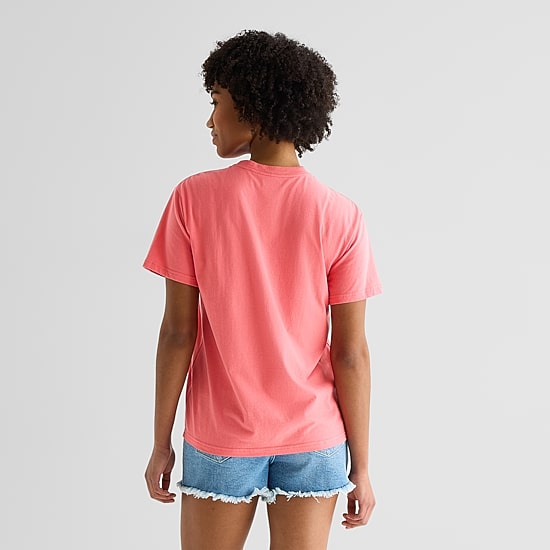 Minnie Varsity Boyfriend Tee Womens Juniors Crew Neck Short Sleeve Loose Fit Minnie Mouse Graphic T-Shirt