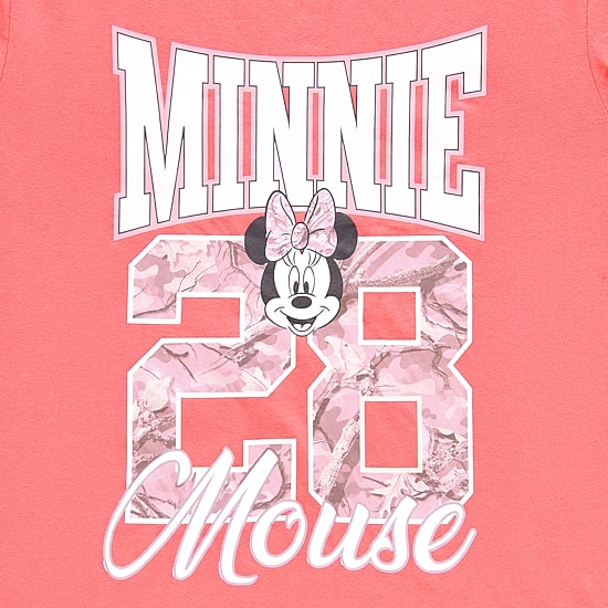 Minnie Varsity Boyfriend Tee Womens Juniors Crew Neck Short Sleeve Loose Fit Minnie Mouse Graphic T-Shirt