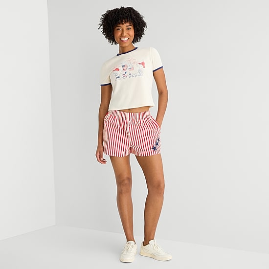 Americana Womens Juniors Pull-On Short