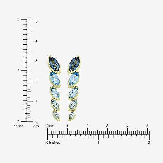 Limited Quantities! Womens Genuine Blue Topaz 14K Gold Over Silver Drop Earrings