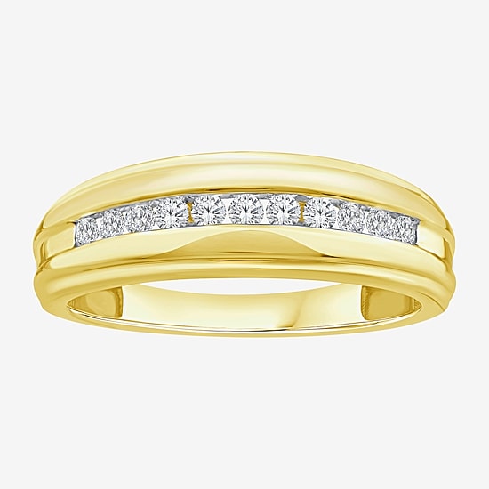 (F / Vs2) Unisex Adult 2 CT. T.W. Lab Grown White Diamond 10K Gold Round Side Stone Wedding Bridal Set