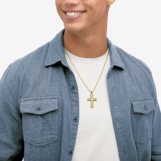Cross Mens 10K Gold Cross Pendant