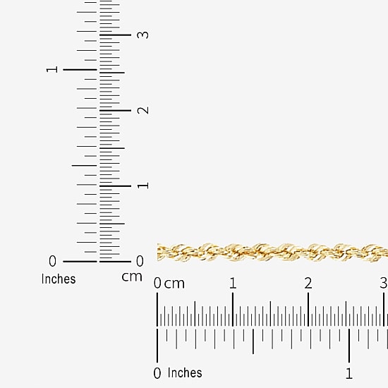 Womens 10K Gold 7.5 Inch Hollow Rope Chain Bracelet