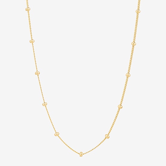 Gold Addiction Womens 10K Gold 16 Inch Curb Chain Necklace