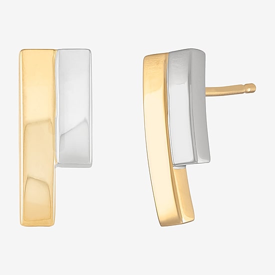 Gold Addiction 10K Two Tone Gold 14.8mm Stud Earrings