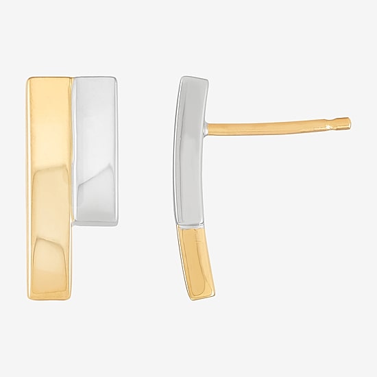 Gold Addiction 10K Two Tone Gold 14.8mm Stud Earrings
