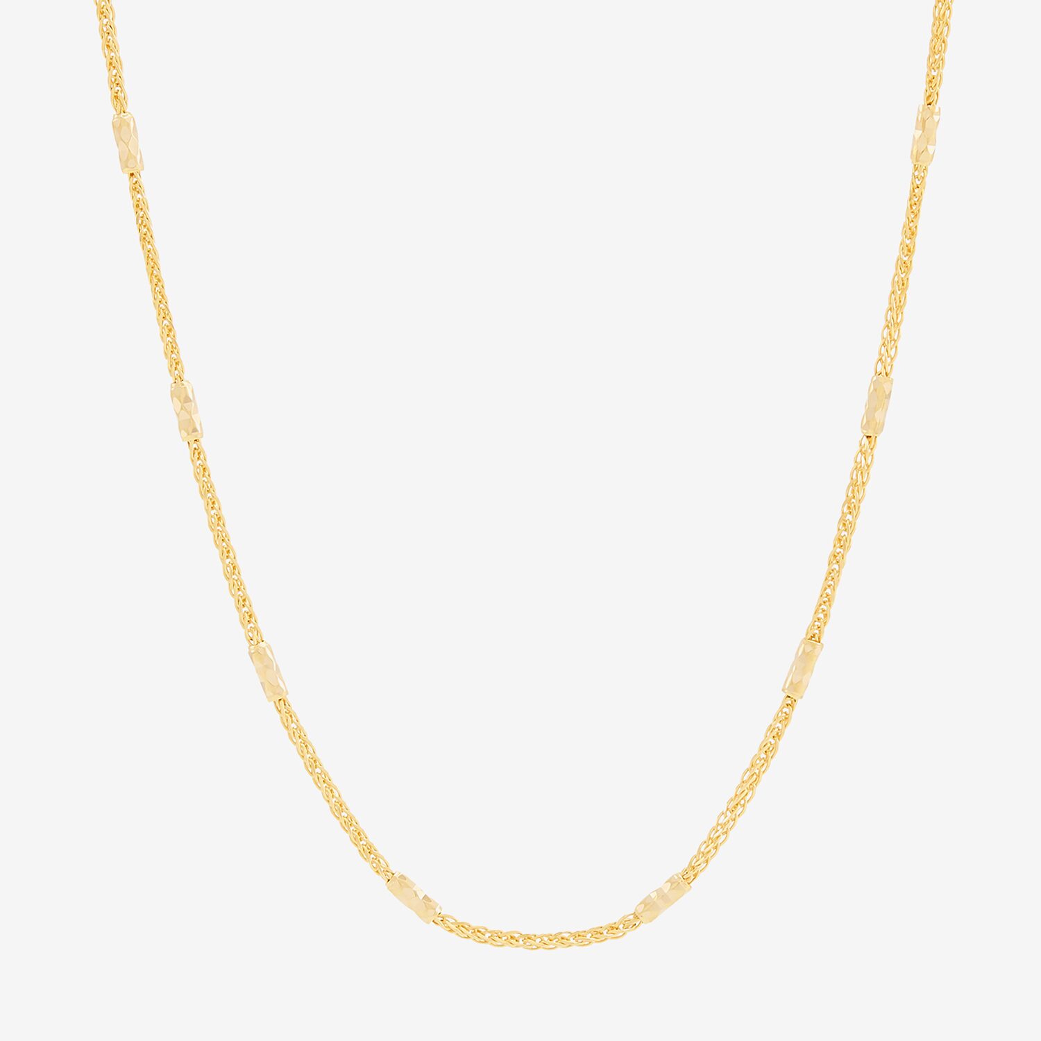 Made in Italy Womens 10K Gold 18 Inch Wheat Chain Necklace