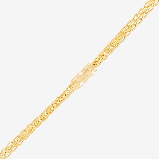 Made in Italy Womens 10K Gold 18 Inch Wheat Chain Necklace