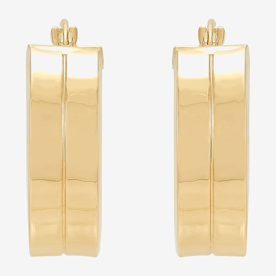 Made in Italy Womens 10K Gold 21mm Hoop Earrings