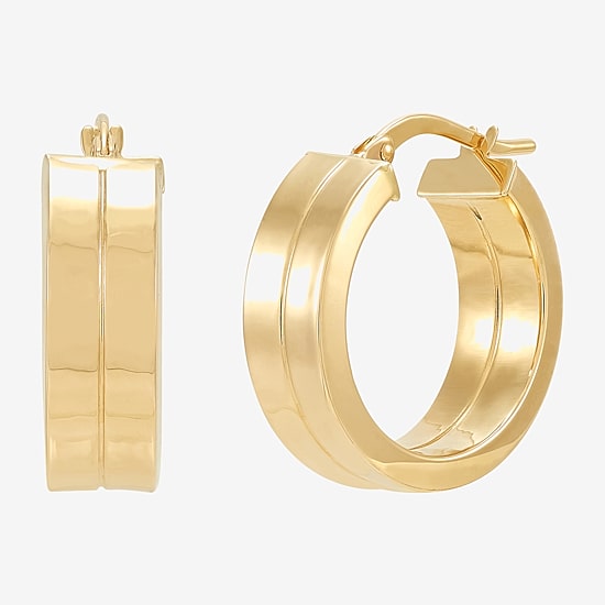 Made in Italy Womens 10K Gold 21mm Hoop Earrings