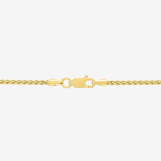 Made in Italy Womens 14K Gold Over Silver 18 Inch Wheat Chain Necklace