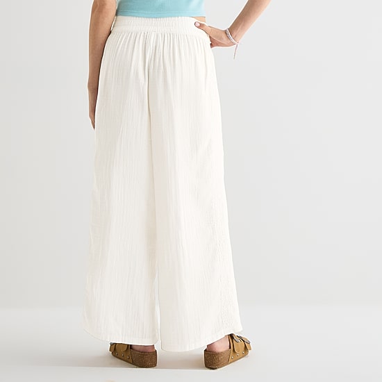 Arizona Womens Juniors Flare Mid Rise Pull-On Pant