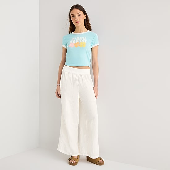Arizona Womens Juniors Flare Mid Rise Pull-On Pant
