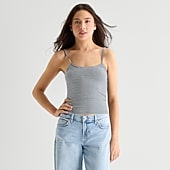Arizona Womens Juniors Scoop Neck Sleeveless Tank Top