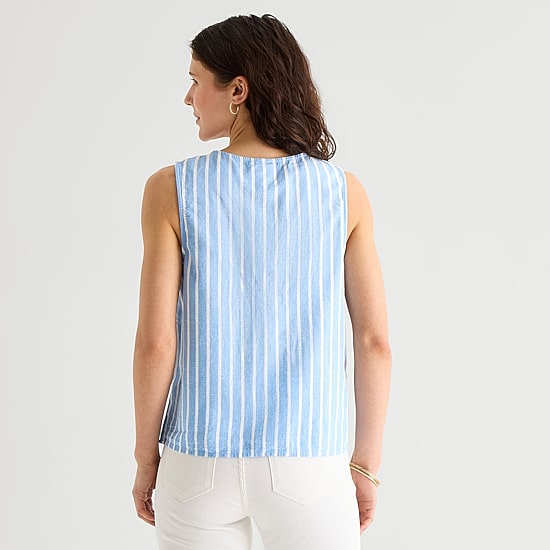 St. John's Bay Womens Round Neck Sleeveless Blouse