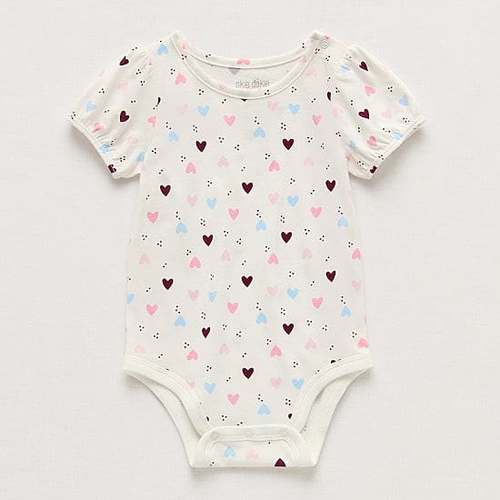 Okie Dokie Baby Girls Round Neck Short Sleeve Bodysuit