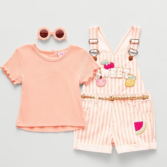 Little Lass Toddler Girls 2-pc. Shortall Set