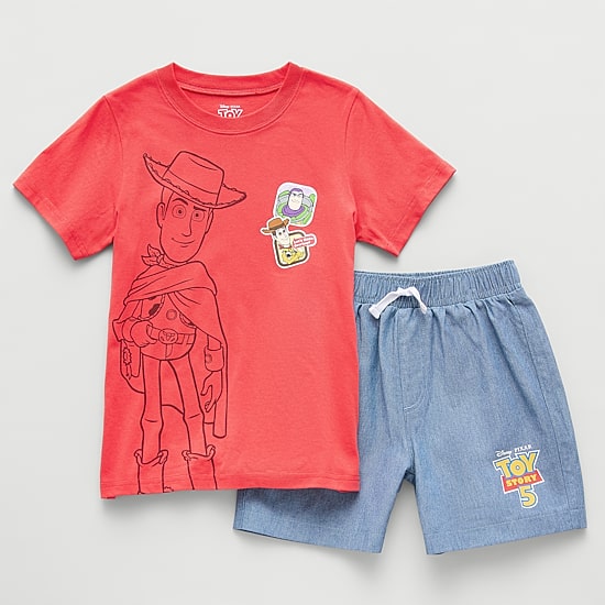 Disney Collection Little & Big Kid Boys Toy Story Woody Jersey 2-pc. Short Set