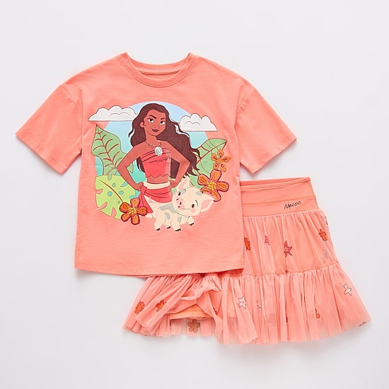 Disney Collection Little & Big Kid Girls Jersey 2-pc. Princess Moana Skirt Set
