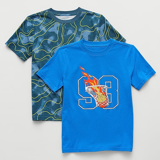 Xersion Little & Big Kid Boys Crew Neck Short Sleeve Regular Fit Graphic T-Shirt-2PC