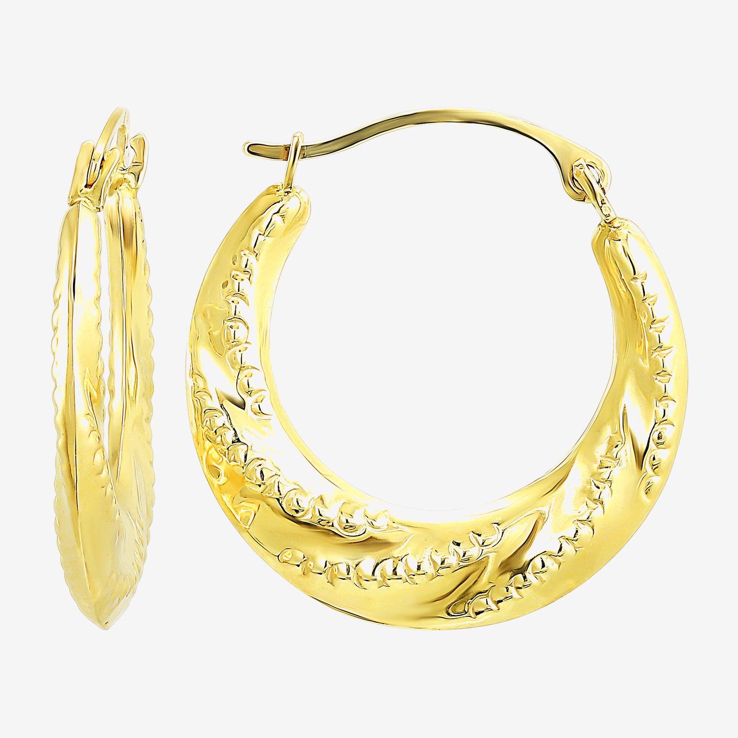 Womens 10K Gold 2 Pair Earring Set