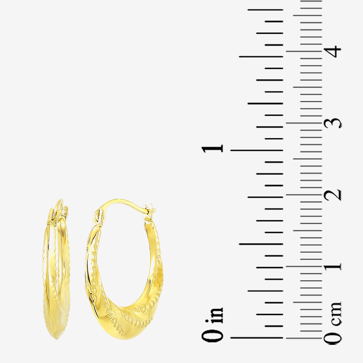 Womens 10K Gold 2 Pair Earring Set