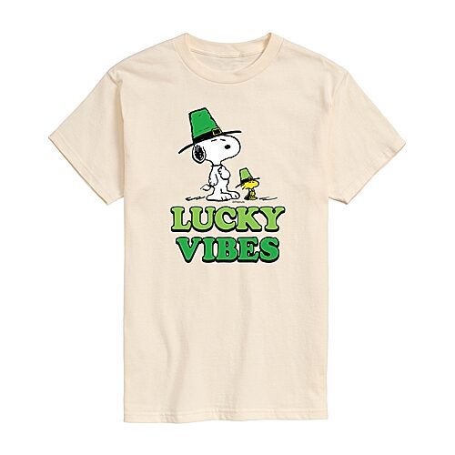 Novelty Mens Crew Neck Short Sleeve Regular Fit Snoopy Graphic T-Shirt, X-large, Beige